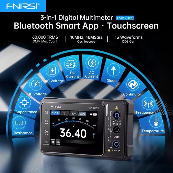 FNIRSI TMP-610S &mdash; портативный осциллограф-мультиметр с генератором сигналов fn-tmp-610s  фото