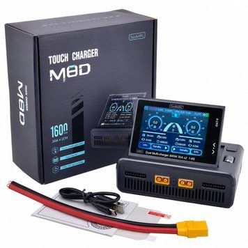ToolkitRC M8D &mdash; сенсорний двоканальний зарядний пристрій 1600W для RC, FPV та LiPo акумуляторів 1&ndash;8S tk-m8-d фото