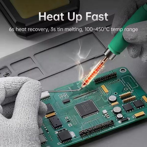 FNIRSI DWS-P2 &mdash; компактная цифровая паяльная станция 100 Вт с USB Type-C PD и регулировкой 100&ndash;450 &deg;C fn-dws-p2-c245 фото