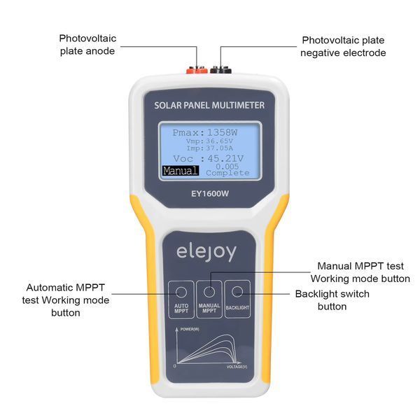 Тестер сонячних панелей ELEJOY EY1600W MPPT, 1600 Вт, 60 В, 60 А ey-1600w фото