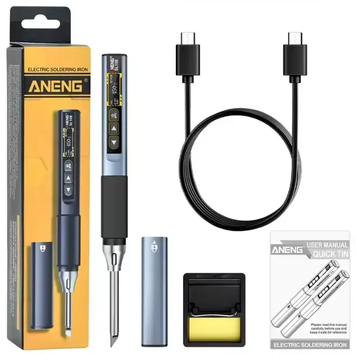 Портативний паяльник ANENG SL108 96 Вт з OLED-дисплеєм, USB Type-C, підтримка жал T12 an-sl108a фото